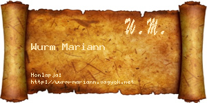 Wurm Mariann névjegykártya